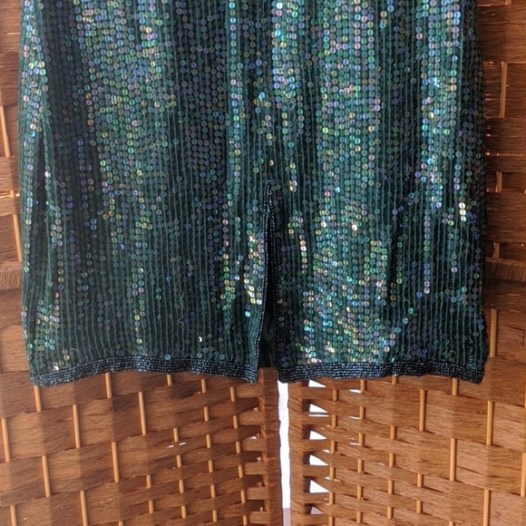 Vintage green sequin mini dress size S - Picture 4 of 7